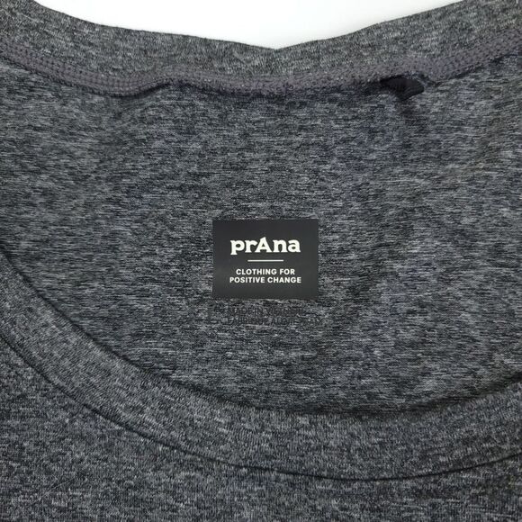PRANA Alpenglow Crop Tank Loose Athletic Top Charcoal Heather Gray Womens Large - Picture 2 of 6